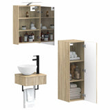 Bathroom Cabinet Set 4 pcs Sonoma Oak 43 x 16 x 62.5 cm 3407369
