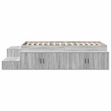 Storage Bed Frame with Drawer Grey sonoma 234 x 118 x 53.5 cm 3335586