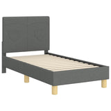 Toddler Bed Frame with Headboard Dark Grey 70 x 140 cm Fabric 42010980