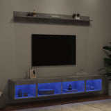 5 Piece TV Wall Units with LED Concrete Grey Engineered Wood 3216685