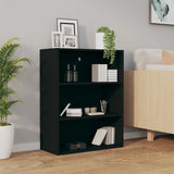 Hanging Wall Cabinet Black Engineered Wood Rectangular Minimalist 812313