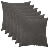 Cushion with Pillow HEERLEN 6 pcs Dark Grey Velvet 926930