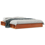 Bed Frame without Mattress Wax Brown 140x190 cm Solid Wood Pine 844436