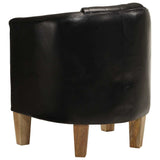 Tub Chair Black Real Leather 359639