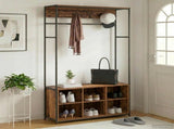 Coat Stand with Shoes Bench Old Wood 100 x 32 x 180.5 cm 8012036
