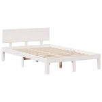 ZNTS Bookcase Bed without Mattress White 120x190 cm Small Double Solid Wood Pine 3322681