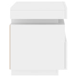 Bedside Cabinet with LED Lights White 40x39x48.5 cm 836784