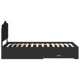 Bed Frame with Headboard Black 70 x 190 cm Engineered Wood 3413667