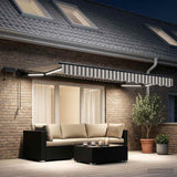 Manual Awning Frame with LEDs Light Grey and White 3.5 x 2 m 3425727