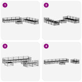 Outdoor Sofa Set 9 pcs Natural Solid Acacia Wood 3373229