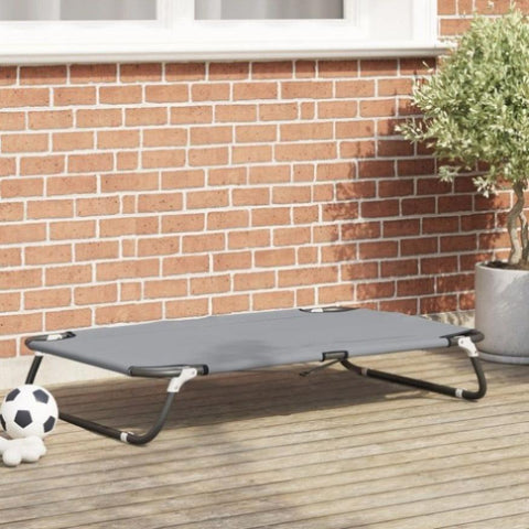 ZNTS Foldable Dog Bed Light Grey Metal Frame, Fabric Bed 42008218
