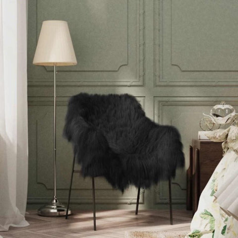 Icelandic Sheepskin Chair Cover Black 70x110 cm 335854