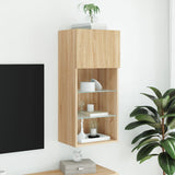 TV Cabinet with LED Lights Sonoma Oak 40.5x30x90 cm 837047