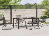 Garden Dining Set 5 pcs Black Powder-Coated Steel 3379172