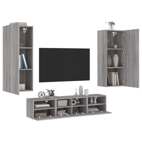 5 Piece TV Wall Units Grey Sonoma Engineered Wood 3216544