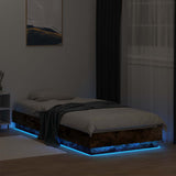Bed Frame with LED Smoked Oak 80 x 200 cm Engineered Wood 8009005