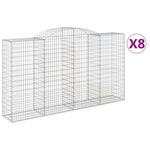 Arched Gabion Baskets 8 pcs 300x50x160/180 cm Galvanised Iron 3146761