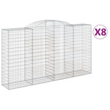 Arched Gabion Baskets 8 pcs 300x50x160/180 cm Galvanised Iron 3146761