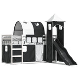 Bunk Bed without Mattress with Slide White and Black 90x200 cm 3284164