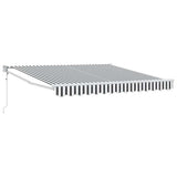 Retractable Awning Anthracite and White 3x2.5 m Fabric&Aluminium 3216113