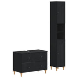 2 Piece Bathroom Cabinet Set ALKMAAR Black Engineered Wood 3417505
