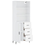 Highboard White 69.5x34x180 cm Engineered Wood 3189461