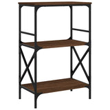 Bookcase 3-Tier Brown Oak 59x35x90.5 cm Engineered Wood 837616