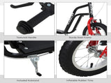 Stunt Scooter, Kids Scooter, 12'' Rubber Tyre Kick Scooter with Adjustable Handlebar, Dual Brakes, T3398P348460