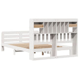 Bookcase Bed without Mattress White 140x190 cm Solid Wood Pine 3309990