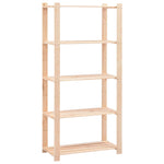 5-Tier Storage Racks 2 pcs 80x38x170 cm Solid Pinewood 250 kg 279404
