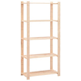 5-Tier Storage Racks 2 pcs 80x38x170 cm Solid Pinewood 250 kg 279404