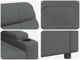 Recliner Massage Chair Dark Grey 75 x 93 x 102 cm Fabric 42051287