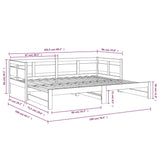 Pull-out Day Bed without Mattress White 2x cm 820318