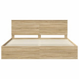 Bed Frame with Headboard Sonoma 200 x 200 cm Solid Pine Wood 3410967