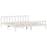 ZNTS Bookcase Bed without Mattress White 180x200 cm Super King Solid Wood Pine 3322093