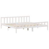 ZNTS Bookcase Bed without Mattress White 180x200 cm Super King Solid Wood Pine 3322093