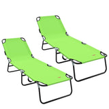 Folding Sun Lounger 2 pcs Green 188 x 57 x 86.5 cm Polyester 42003150