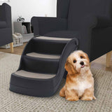 Dog Stair Black Polypropylene 3-step Foldable Dog Stair 171173