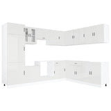 14 Piece Kitchen Cabinet Set Porto Gloss White Engineered Wood 3314993