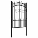 Fence Gate KAMPEN with Spear Top Black 103x150 cm Steel 151092