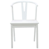 Dining Chair 2 pcs White and White Solid Rubber Wood 42020408