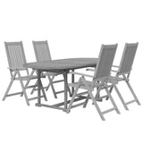 Garden Dining Set Grey Solid acacia wood Medium Extendable 3079653