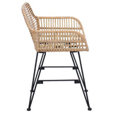 Dining Chair 2 pcs Rattan and Iron Natural 55 x 50 x 74 cm 42011556