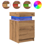 ZNTS Bedside Cabinet with LED Artisian Oak 35x39x55 cm Engineered Wood 857656