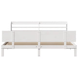 Bed Frame with Headboard without Mattress White 180x200 cm Super King 3306834