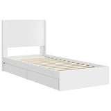 Bed Frame with Storage and Headboard White 90 x 200 cm 3414055