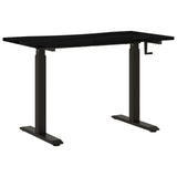 Desk Black and Dark Brown 120 x 60 cm Solid Oak Wood 3426555
