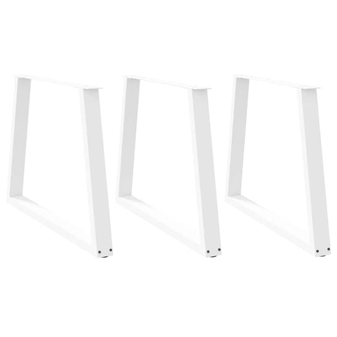 ZNTS Dining Table Legs V-Shape 3 pcs White 100x cm Steel 4012597