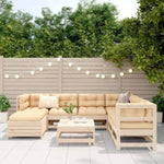 ZNTS 8 Piece Garden Sofa Set Solid Wood Pine 3250556