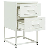 ZNTS Bedside Cabinet White 36x39x60.5 cm Steel 846468